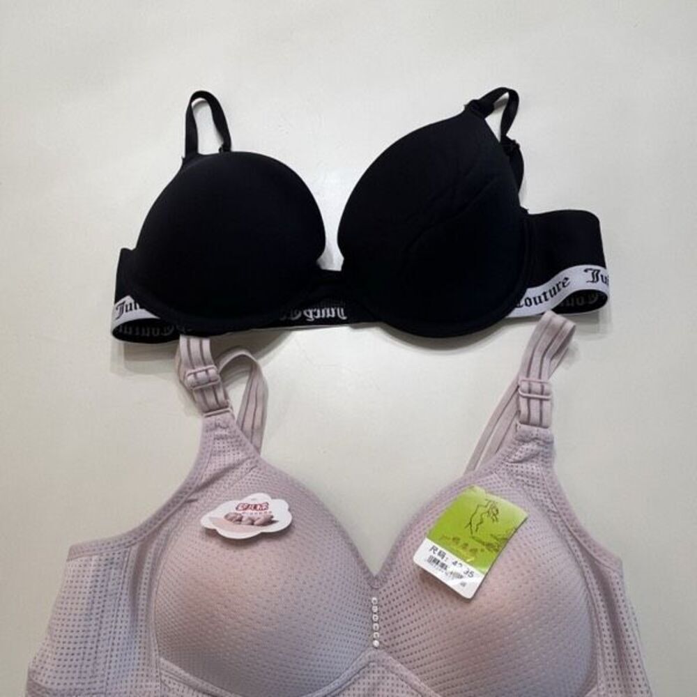 Lot of 2 Juicy Couture & Unbranded Women's Push-Up Bra Black Beige Size 36C/42